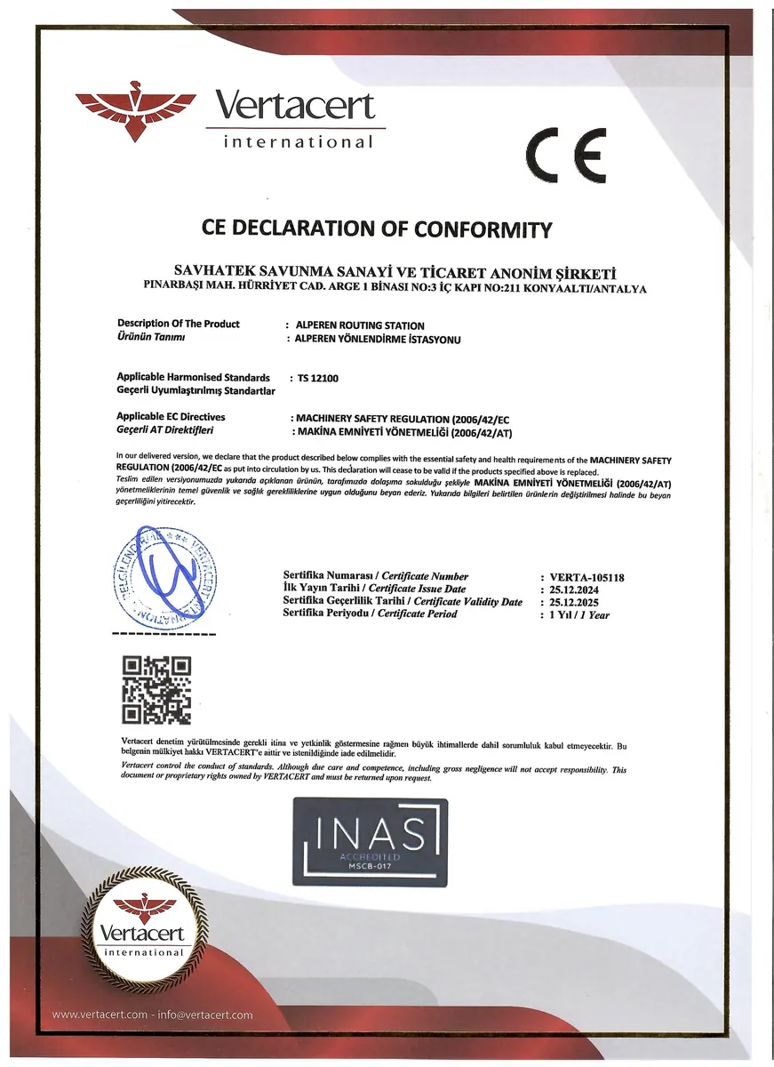 CE — TS 12100 — Zertifikat